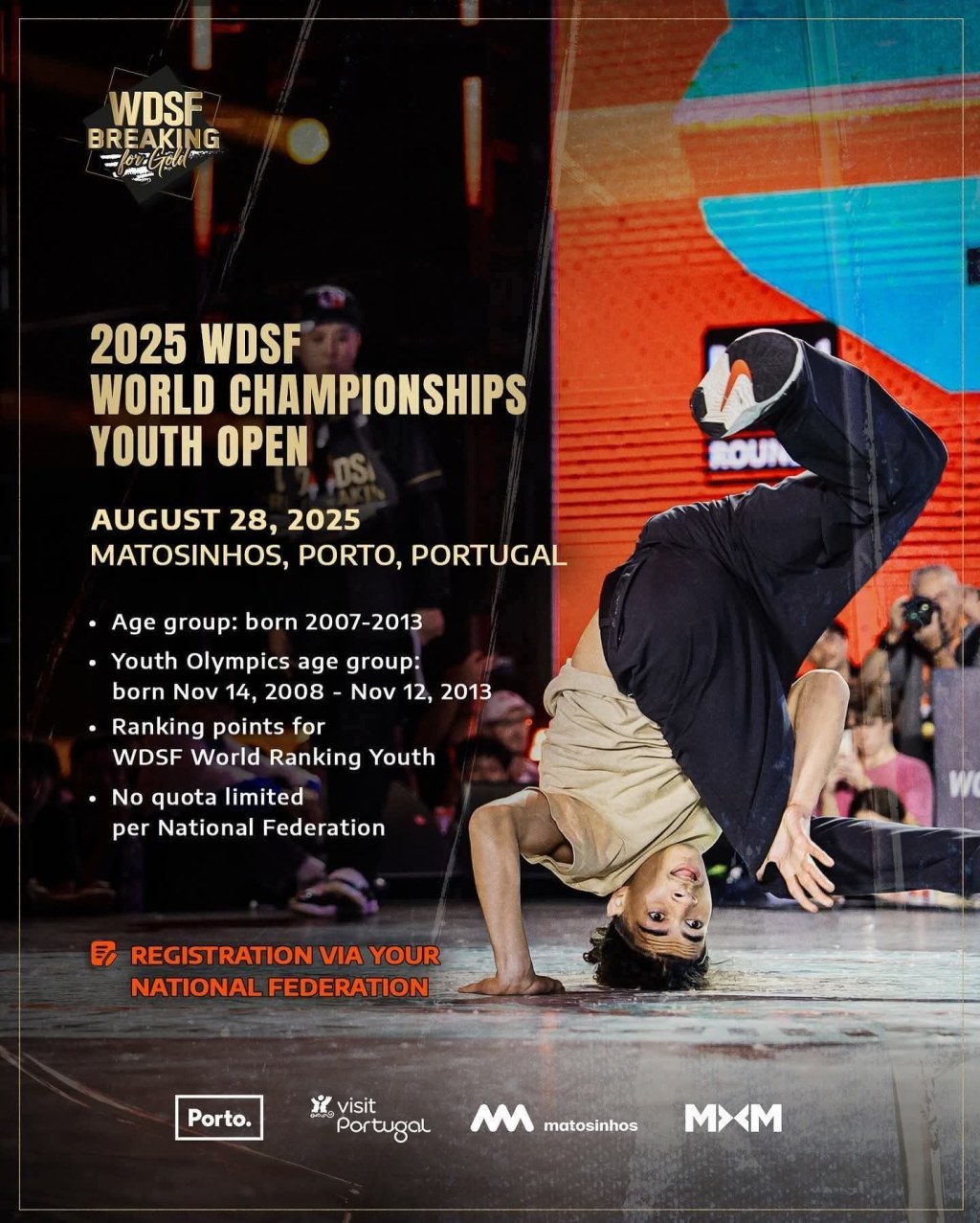 WDSF World Breaking Championship Youth Open 2025 Porto,&nbsp;Portugal