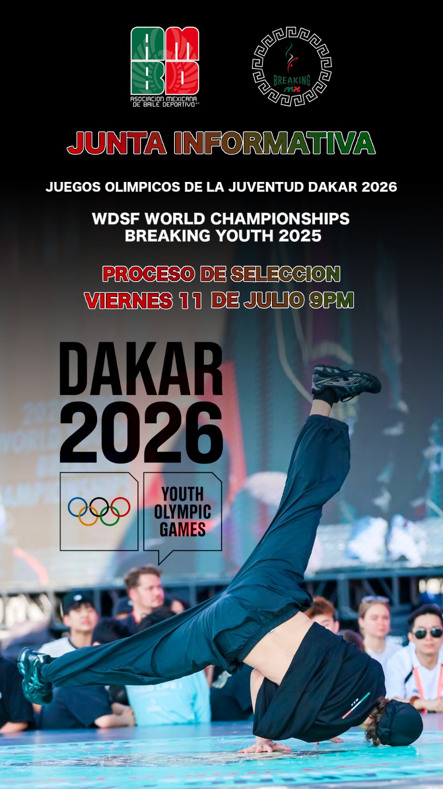 Junta informativa Proceso de Selección Breaking Youth Olympic Games DAKAR&nbsp;2026